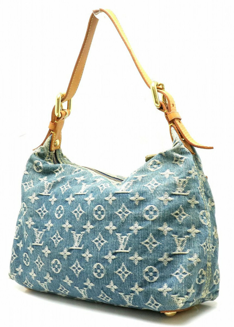 Louis Vuitton Shoulder Monogram Baggy Hobo Denim Bag